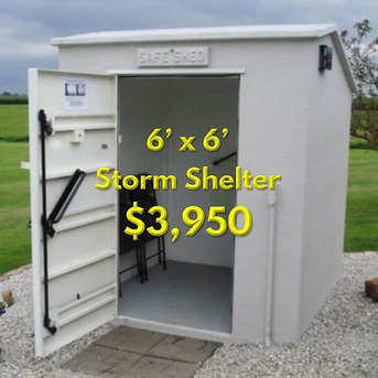 metal storm shelter holding water